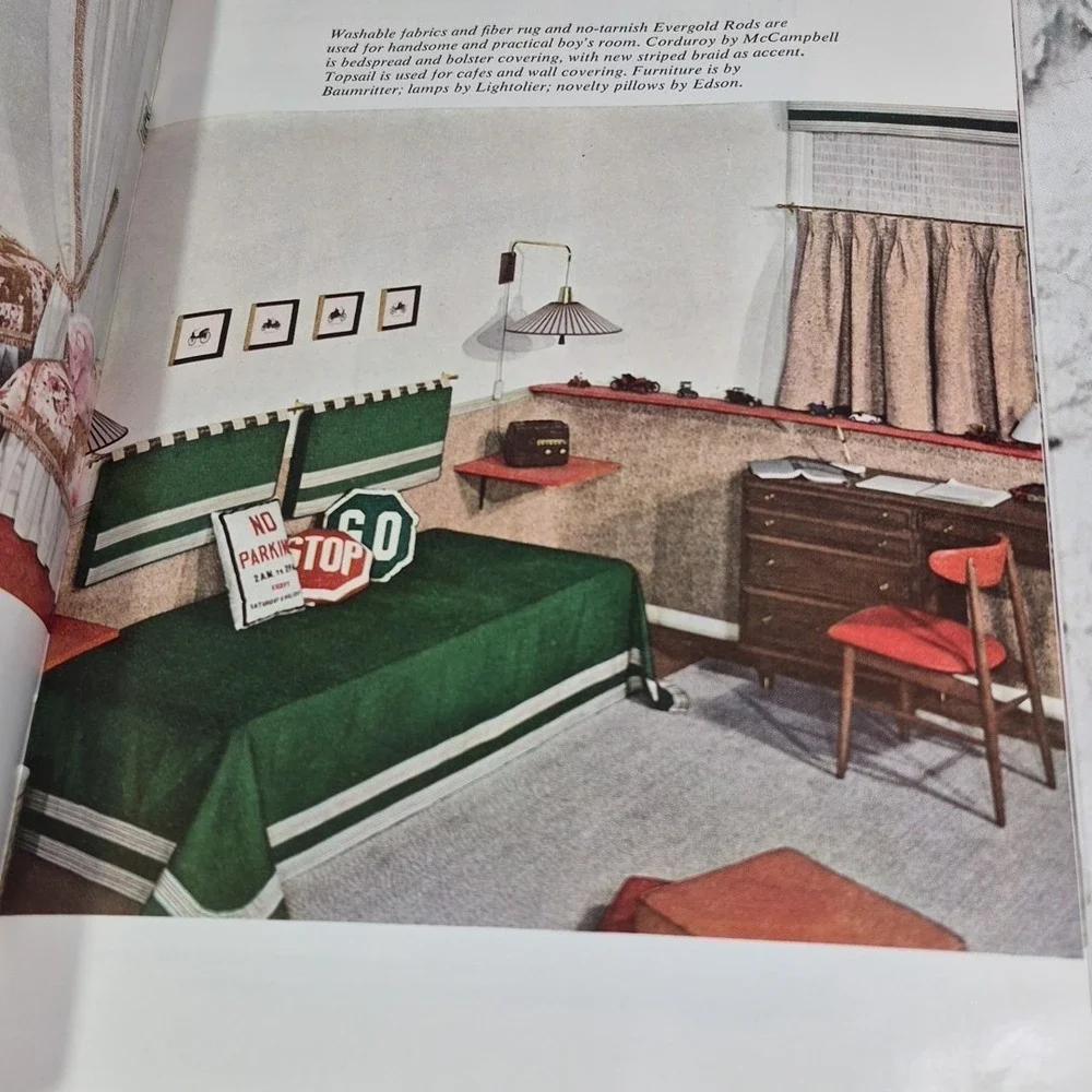 1960 Vintage - 1,001 Decorating Ideas Book 17 Conso Drapery Trimming USA MCM